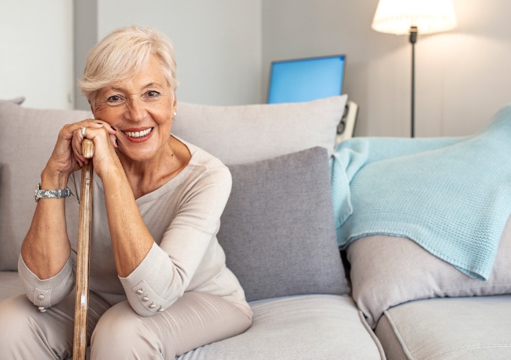 Senior Woman with Cane