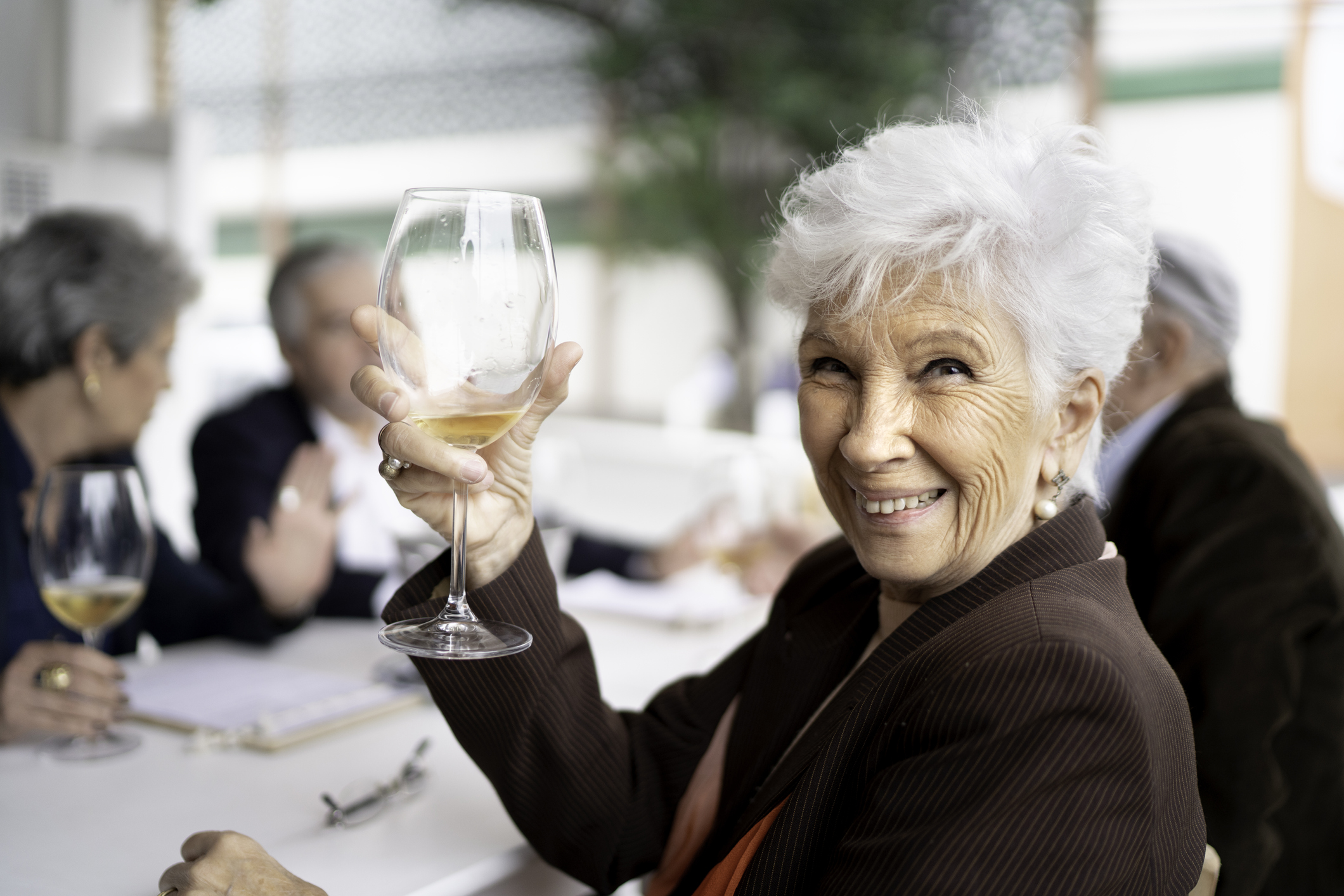 Senior Woman Enjoying Gathering