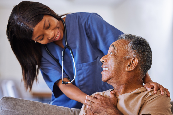 hospice nurse with patient