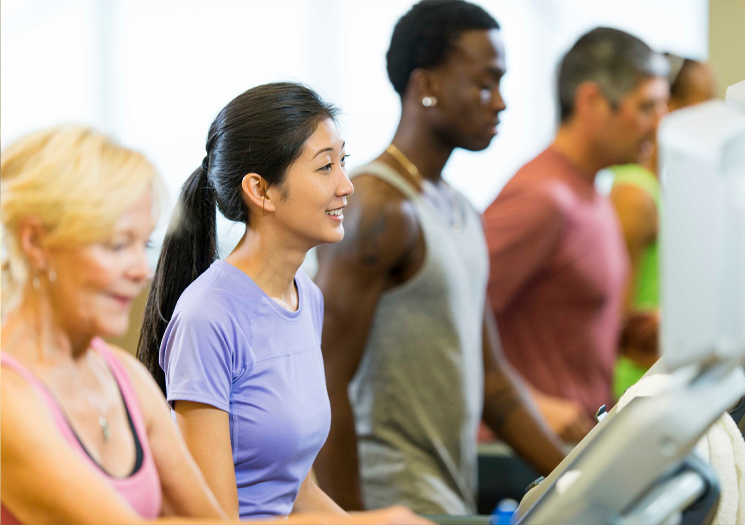 People on treadmills