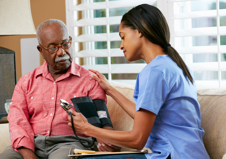 Home Care nurse visiting patient