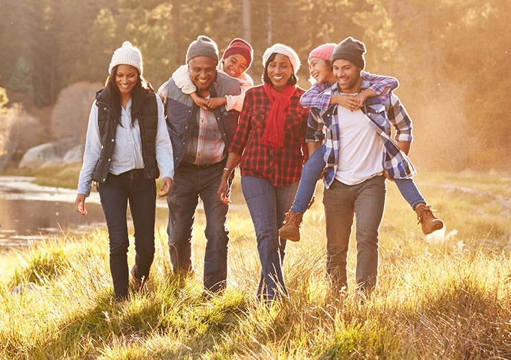 Family walking together