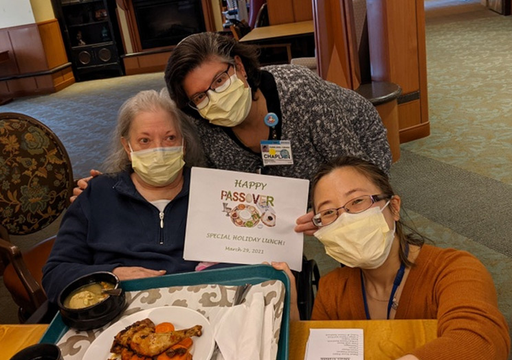 Anita Bader, Rabbi Ariel Tarash, and Jennifer Louie