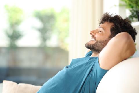 man relaxing